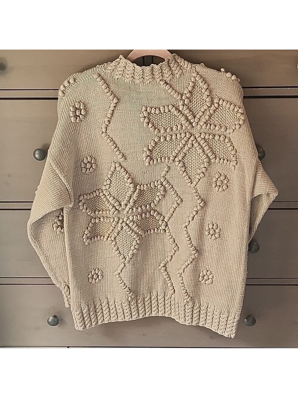 SWEATER BY CELTIC KNITS HAND KNITTED 100% PIMA COTTON LADIES  LARGE - Picture 3 of 8